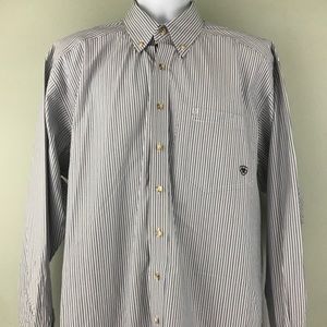 Ariat Pro Series Striped Western Cowboy Shirt 2XL